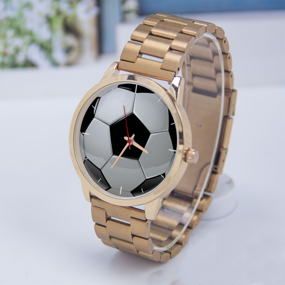 Men'S Accessories Jewelry Bracelet - サッカー フットボール デザイン ファン シルバー メンズ腕時計