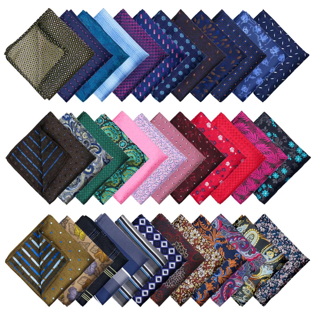 Quality Men'S Accessories - エレガントなメンズポケットチーフ 高級ペイズリー柄ストライプ花柄 複数色あり 宴会 ビジネス フォーマル