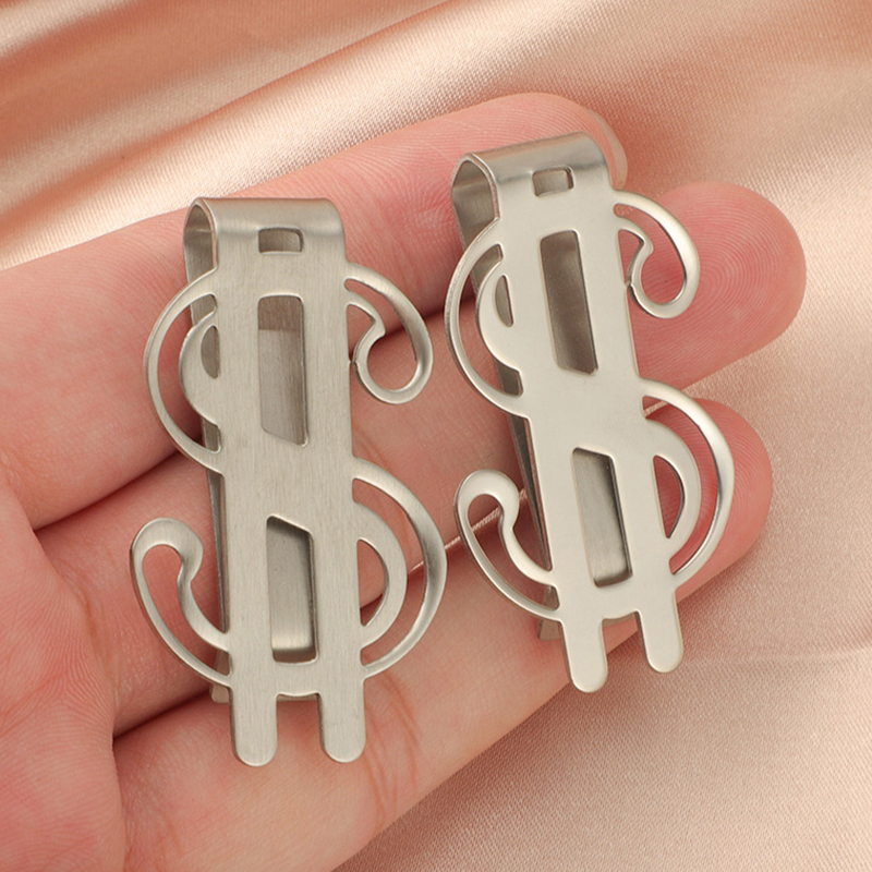 Money Clip Slim - 1 個スリムマネークリップステンレス鋼現金紙幣クレジットクリップ新ドルデザインファッションコイン紙幣現金クランプホルダー