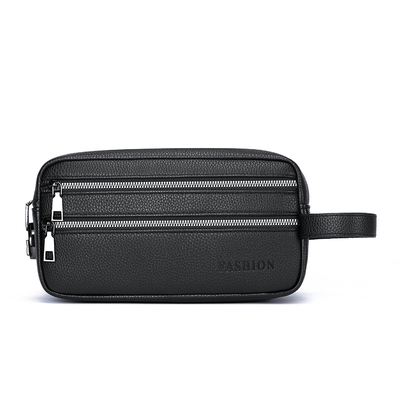 Travel Organizer Men - ヴィンテージメンズハンドクラッチバッグ 多層ジッパーコンパートメント付きリストポーチ 旅行・ビジネス・日常アクセサリー用オーガナイザーバッグ