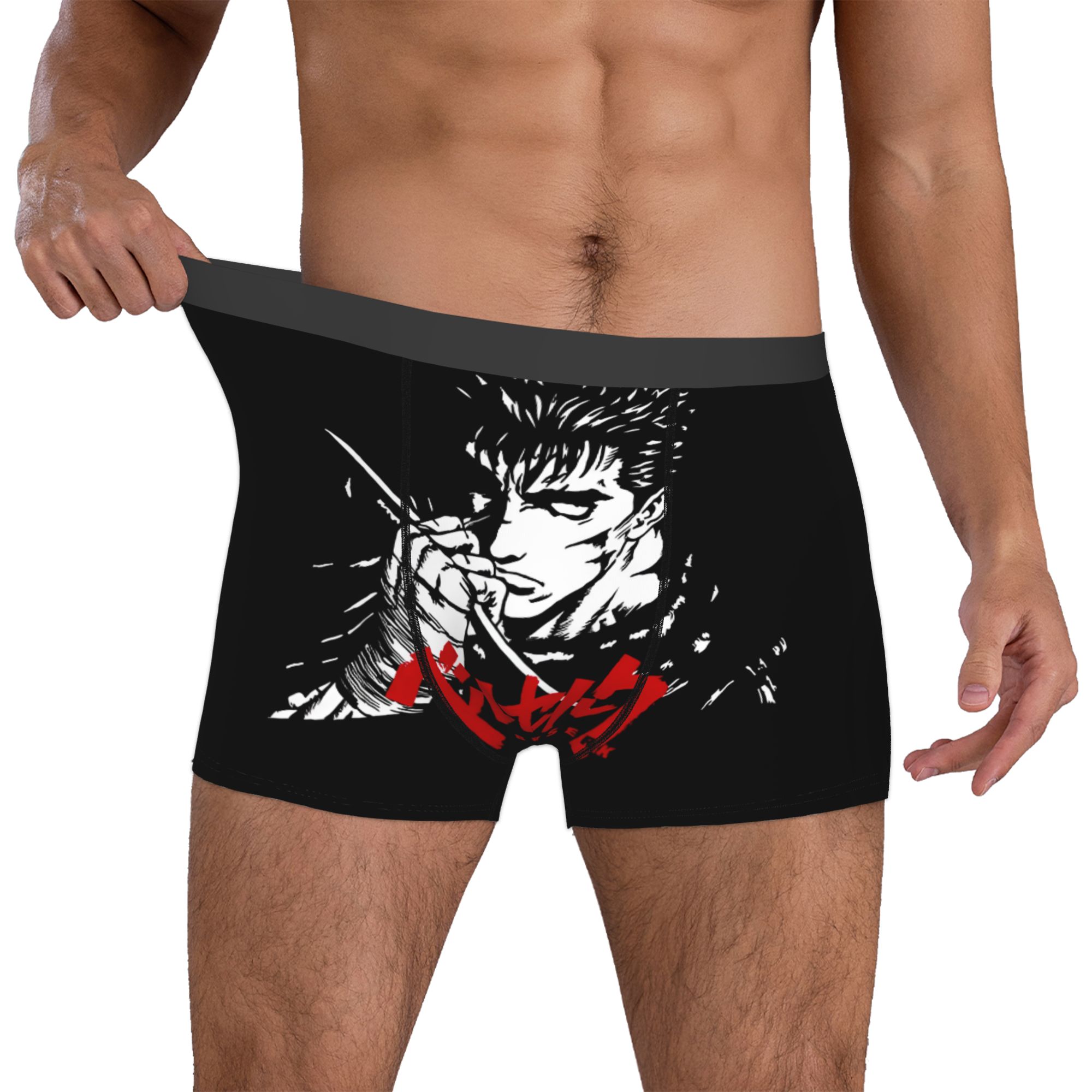 Men Accessories Brands - B-Berserks ボクサーパンツ男性用 3D プリントブランドウォリアーズ刻印入り戦士コミック下着パンティーブリーフストレッチパンツ
