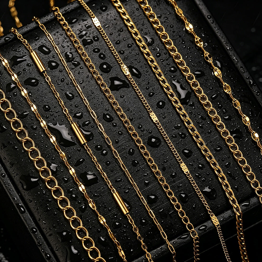 Men'S Accessories Jewelry Bracelet - 2メートルステンレス鋼リップNKロングクロスチェーン、ジュエリー製作用PVD 18K DIY、女性男性用ネックレスブレスレット、バルクチェーンパーツ
