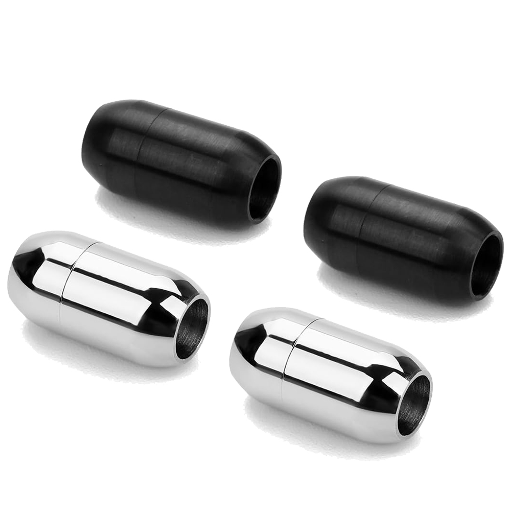 Men'S Accessories Jewelry Bracelet - 2 個ステンレス鋼磁気クラスプレザーコードエンドキャップジュエリー男性女性ネックレスブレスレット DIY 作成用品工芸品