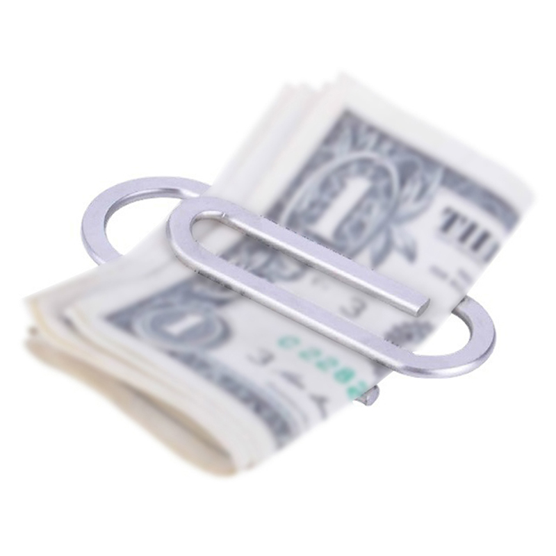Money Clip Slim - 1個入り ステンレス製 薄型 ポケットマネークリップ 財布 メタルスチール