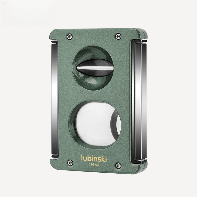 Cigar Cutter Set - Lubinski-ダブルユース葉巻ナイフ,ギフトボックス付き,Vカッター,金属,喫煙アクセサリー,スタンディング,パンチ,CT-082,ラグジュアリー