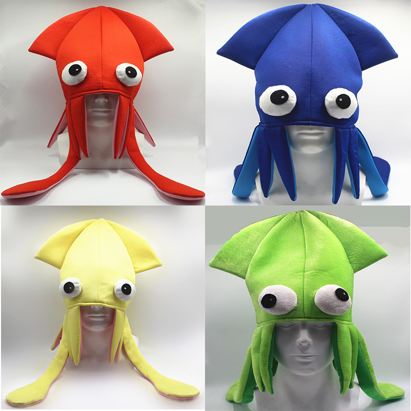 Men Accessories For Beach - 男性女性ファッション楽しいイカコスチュームアクセサリー柔らかい布ドレスアップ写真小道具ビーチコスプレハロウィン目立つパーティービーチ