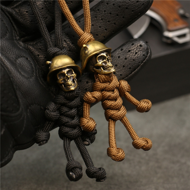 Men Accessories Kit Bag - ハロウィンスカルキーホルダーパラコードヘルメットビーズ編み込みバッグチャームゴシックパンクアクセサリーギフト男性向け人気ファッションアイテムキット