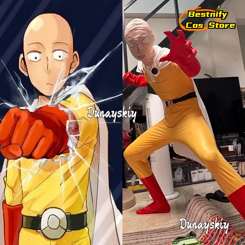 Men'S Accessories Japan - 埼玉マン コスプレ ジャンプスーツ コスチューム {Bestnify Cos}白いケープ