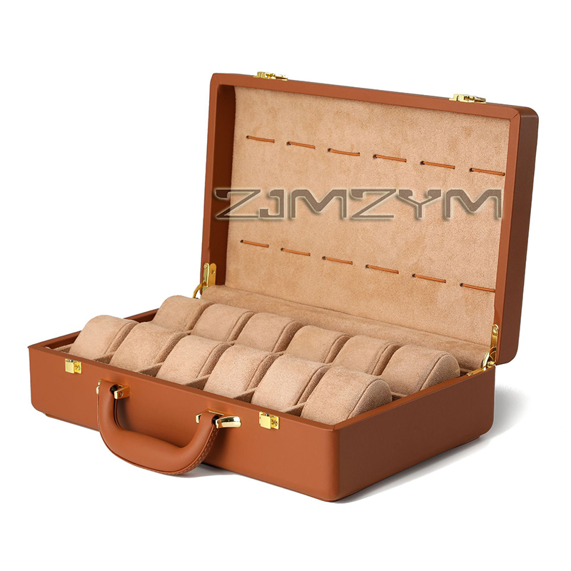 Travel Organizer Men - 12スロット腕時計ボックス メンズ腕時計ケース 旅行用ロレックス収納ボックス オーガナイザー 透明ディスプレイホルダー 高級ギフト