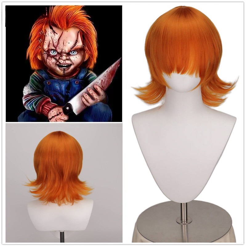 Quality Men'S Accessories - チャッキーの花嫁耐熱コスプレ衣装ウィッグ高品質アニメチャッキーオレンジショートコスプレウィッグ