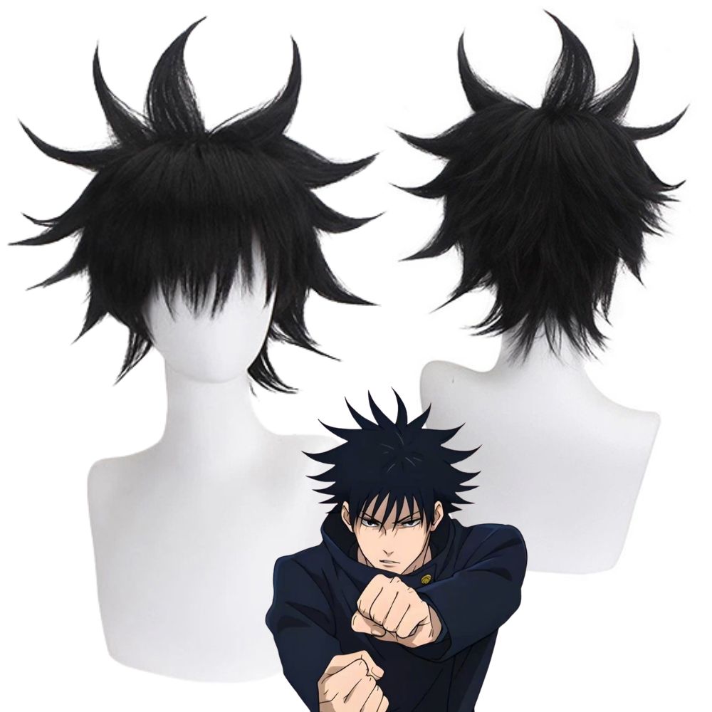 アニメ JJK 伏黒恵コスプレウィッグ合成ショートストレート - Quality Men'S Accessories のレビューと価格