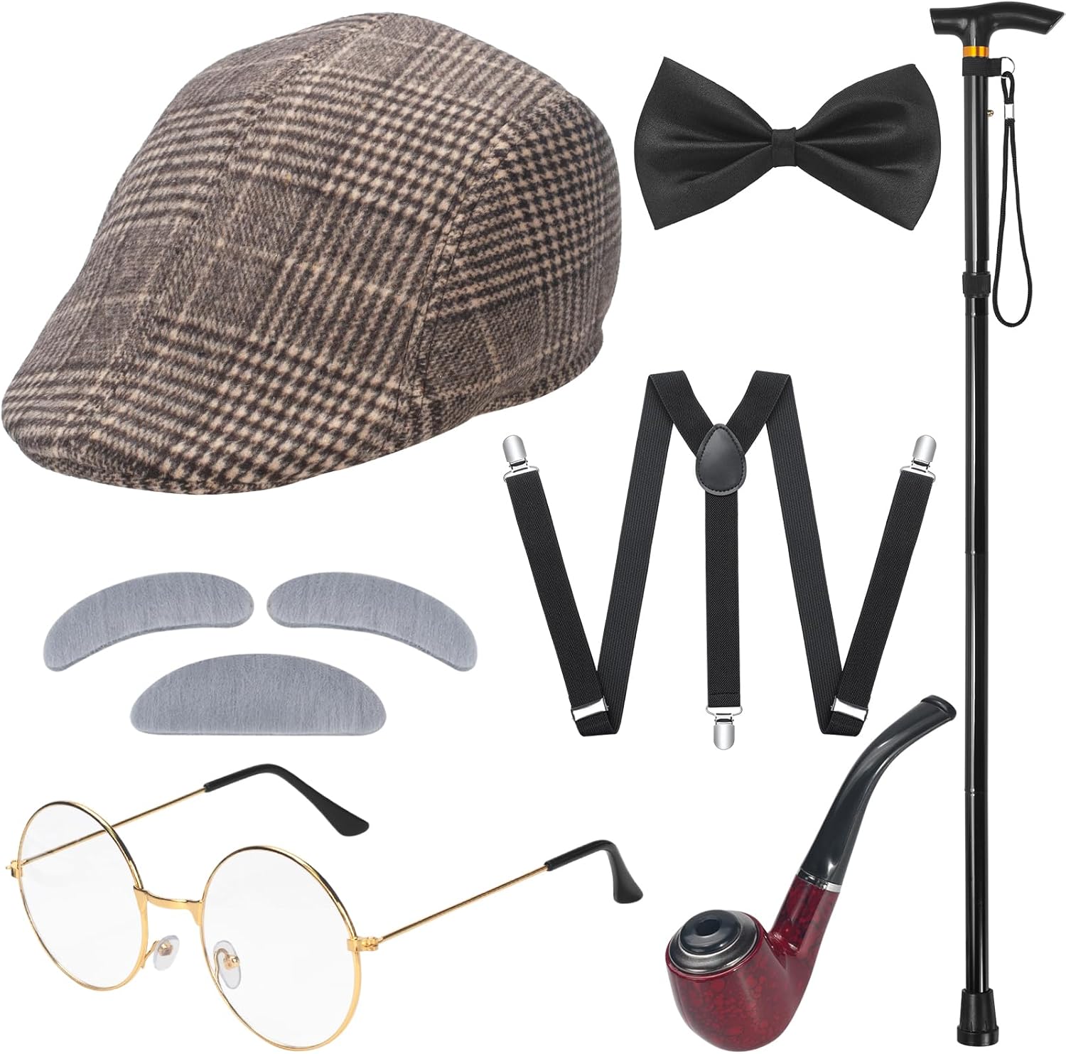100日間学校生活コスチューム、老人コスチューム、おじいちゃ - Men'S Accessories In The 1920S のレビューと価格