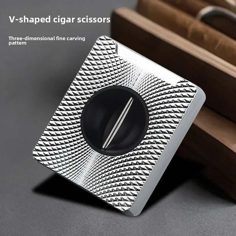 プレミアムステンレススチールシガーシザー - Vスプリングポ - Cigar Cutter Set のレビューと価格
