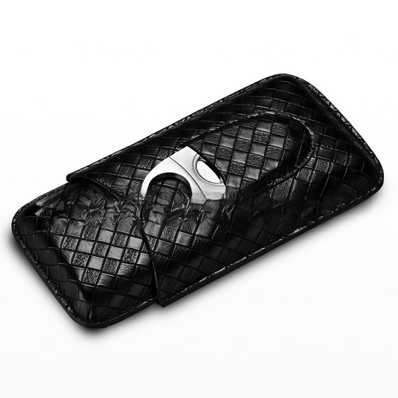3個入りレザーシガーケースギフトセット、携帯用トラベルヒュミ - Cigar Cutter Set のレビューと価格