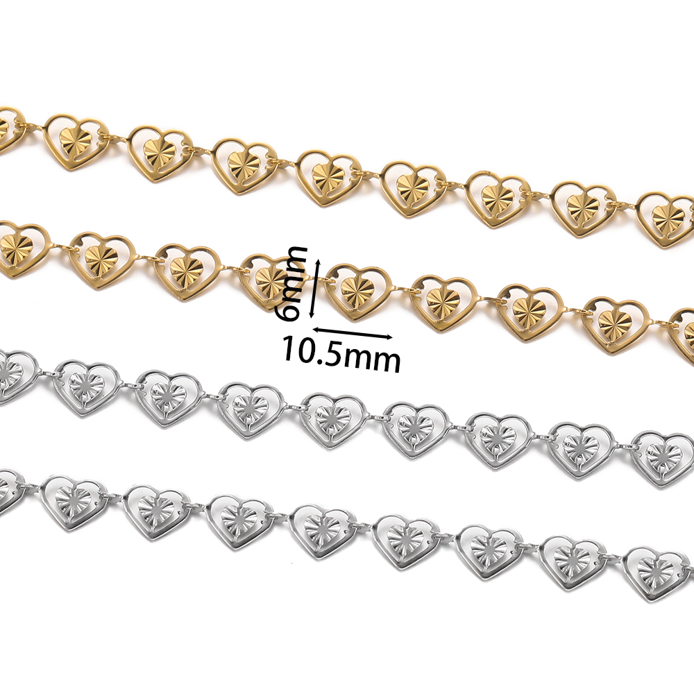 1 メートルのステンレス鋼ダブルピーチハートチェーンジュエリ - Men'S Accessories Jewelry Bracelet のレビューと価格