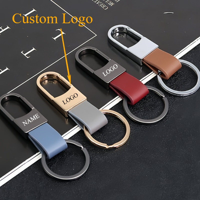 ファッション革キーホルダーカスタムロゴ名レーザー彫刻キーリン - Men Accessories Name のレビューと価格