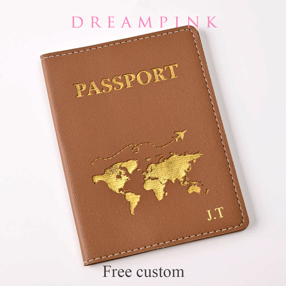カスタム名旅行パスポートカバーゴールドグローバルマップパーソ - Men Accessories Name のレビューと価格