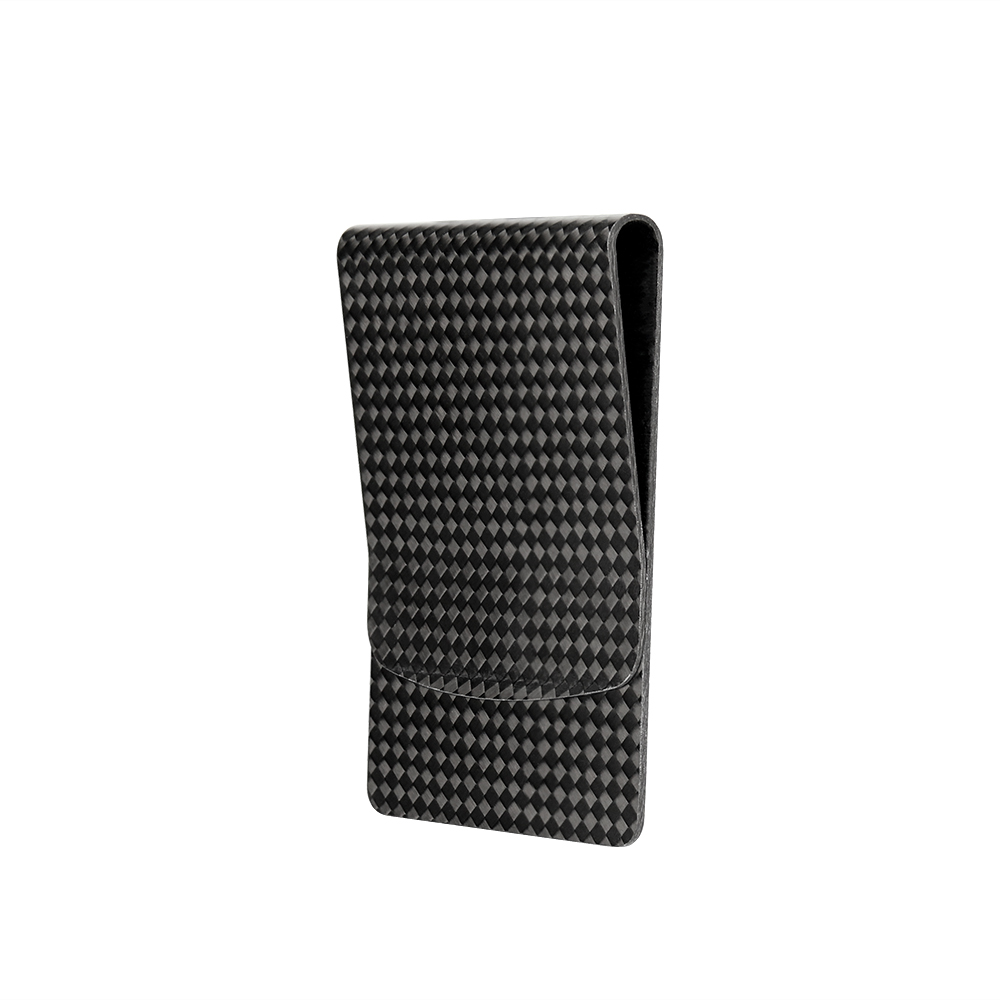 55 ミリメートルユニークなギフトリアルマットブラックカーボ - Money Clip Slim のレビューと価格