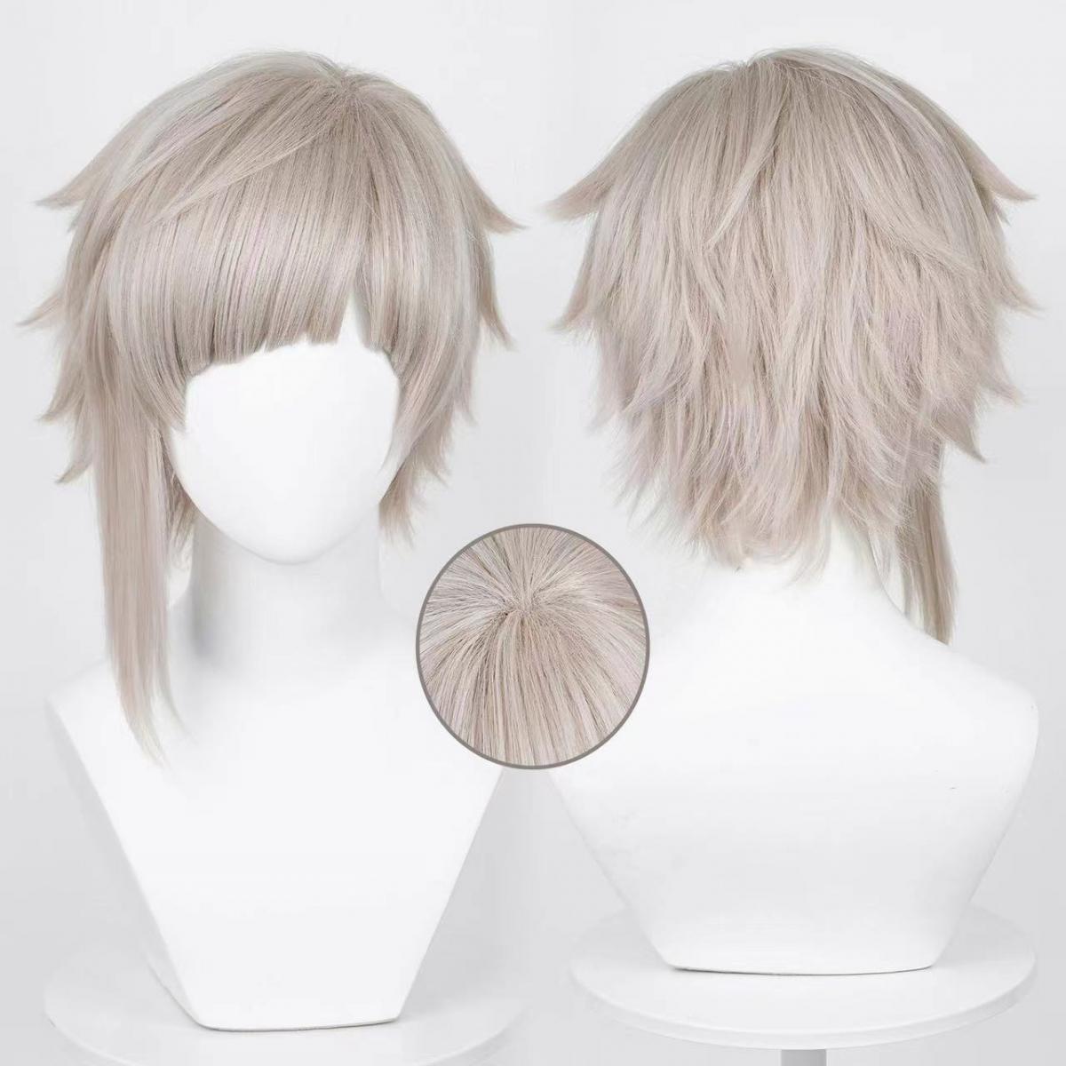 コミックメンズ中島敦コスプレウィッグマンシルバーショートヘア - Men Accessories Silver のレビューと価格