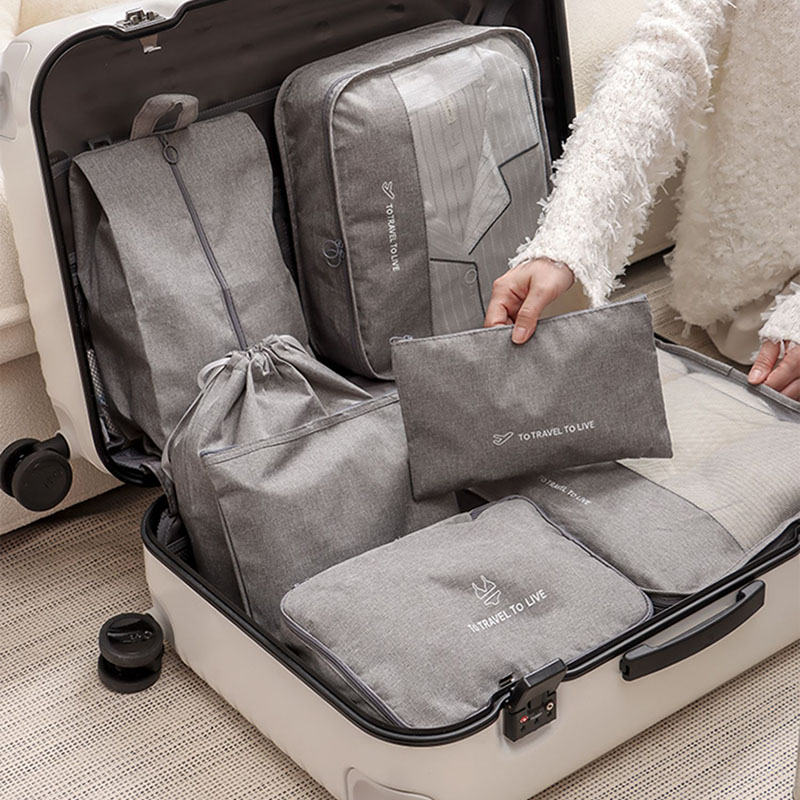 7ピース旅行用パッキングキューブセット 男女兼用 防水荷物整 - Travel Organizer Men のレビューと価格