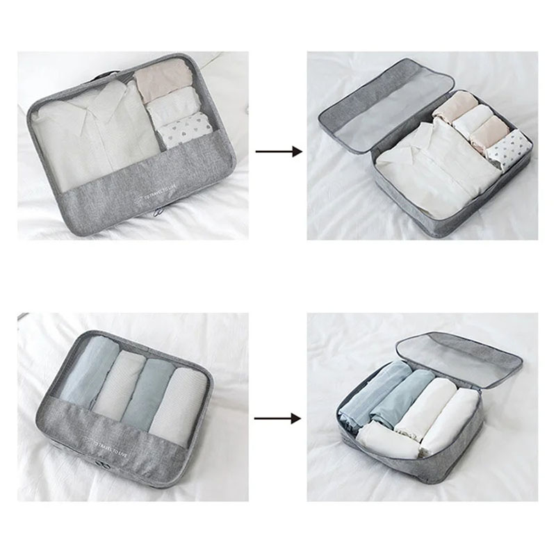 7ピース旅行用パッキングキューブセット 男女兼用 防水荷物整 - Travel Organizer Men のレビューと価格