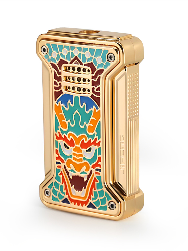 おしゃれなジーフェン葉巻カッターセット、二重彫刻のドラゴン柄 - Cigar Cutter Set のレビューと価格