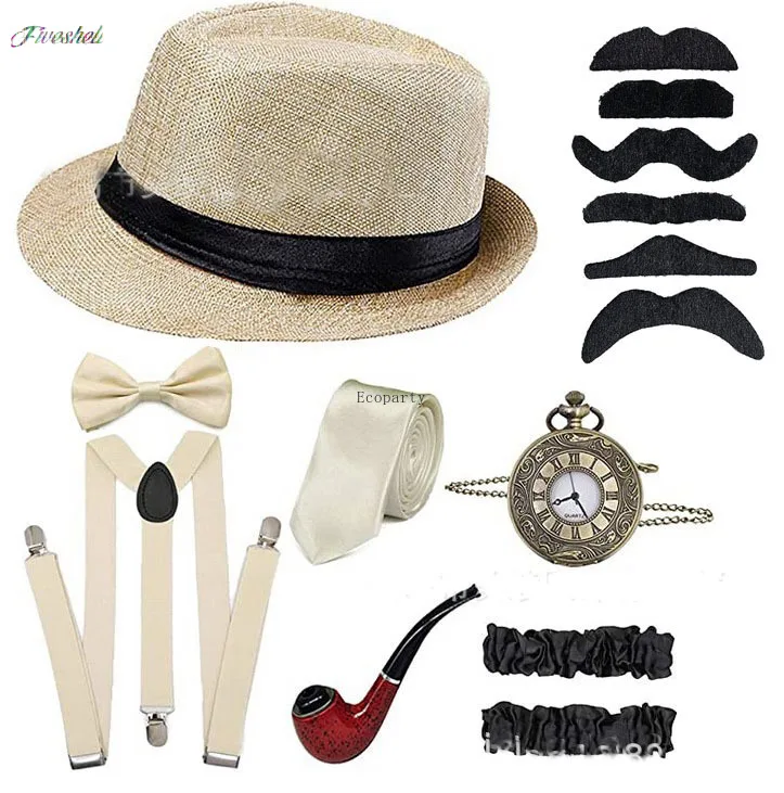 男性のための素晴らしいギャツビーのコスプレ衣装,ハロウィーン - Men'S Accessories In The 1920S のレビューと価格