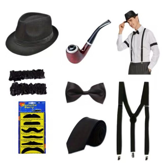 1920年代メンズギャツビーギャングスターコスチューム老人仮 - Men'S Accessories In The 1920S のレビューと価格
