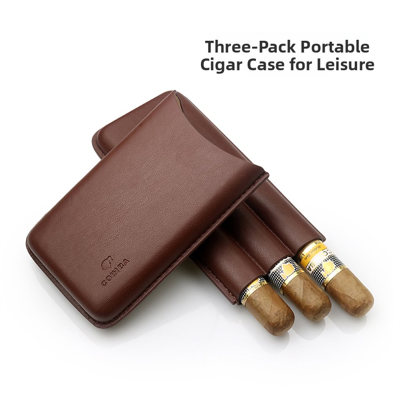 携帯用シガーボックス2個セット、革製シガーケース、加湿チュー - Cigar Cutter Set のレビューと価格