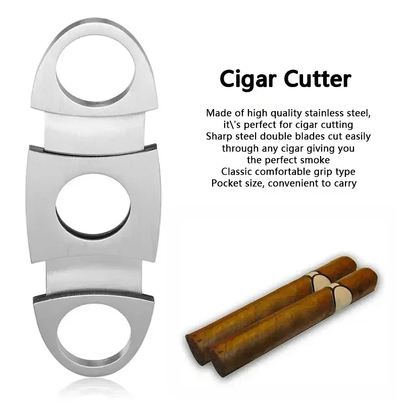 ステンレス鋼のシガーカッター,男性用,スモークアクセサリー, - Cigar Cutter Set のレビューと価格
