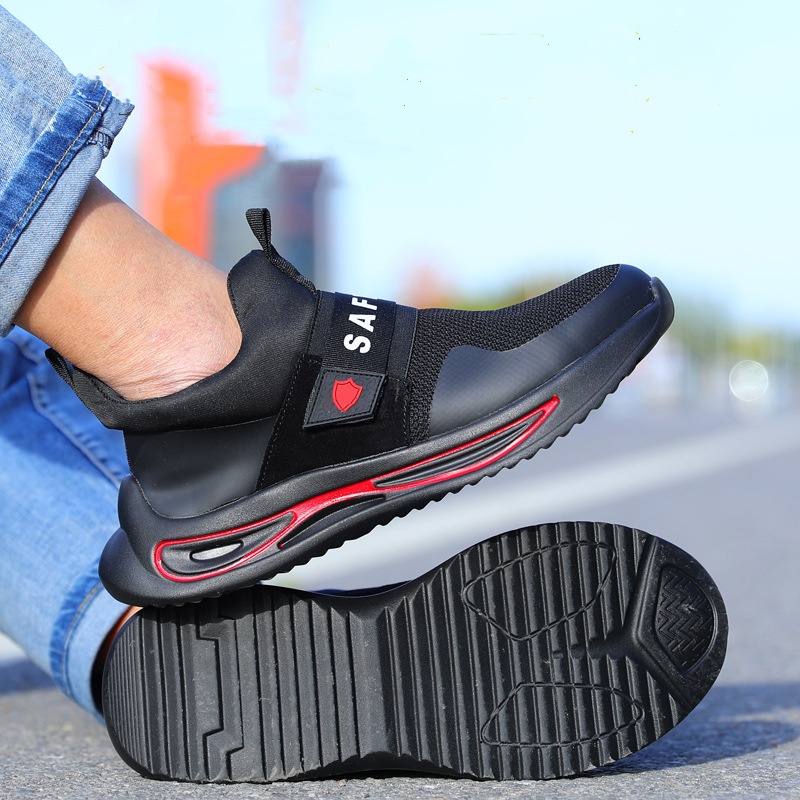 男性用の通気性のある鋼のつま先の安全靴,作業靴,滑り止め,夏 - Men Accessories Brands のレビューと価格