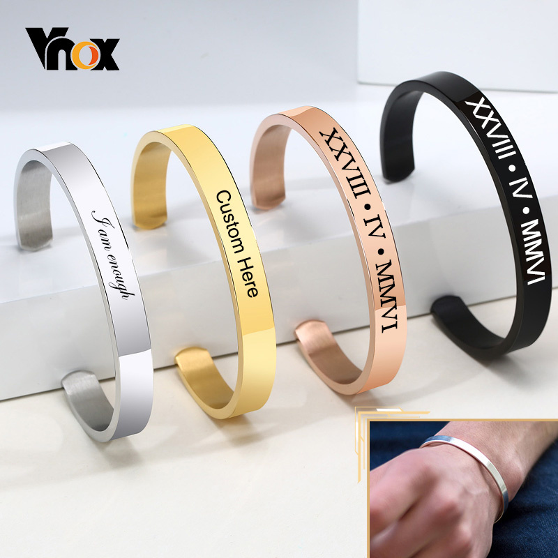 Vnox-男性と女性のためのクラシックでカスタマイズ可能なブ - Men'S Accessories Jewelry Bracelet のレビューと価格