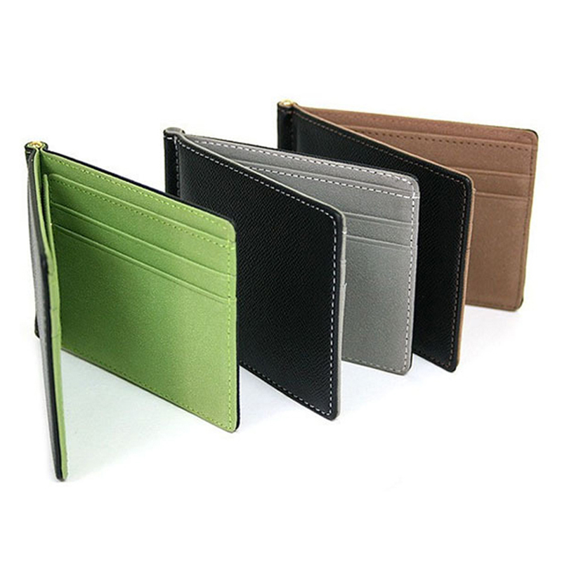 男性と女性のための薄い革の財布,金属クランプ付きのカジュアル - Money Clip Slim のレビューと価格