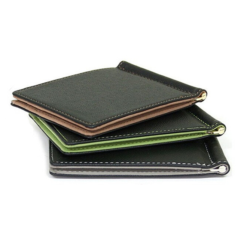 男性と女性のための薄い革の財布,金属クランプ付きのカジュアル - Money Clip Slim のレビューと価格