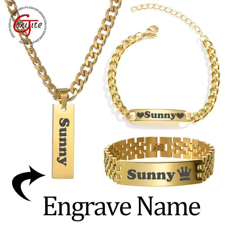 Goxijite カスタム刻印ネームネックレスキューバチェー - Men'S Accessories Jewelry Bracelet のレビューと価格