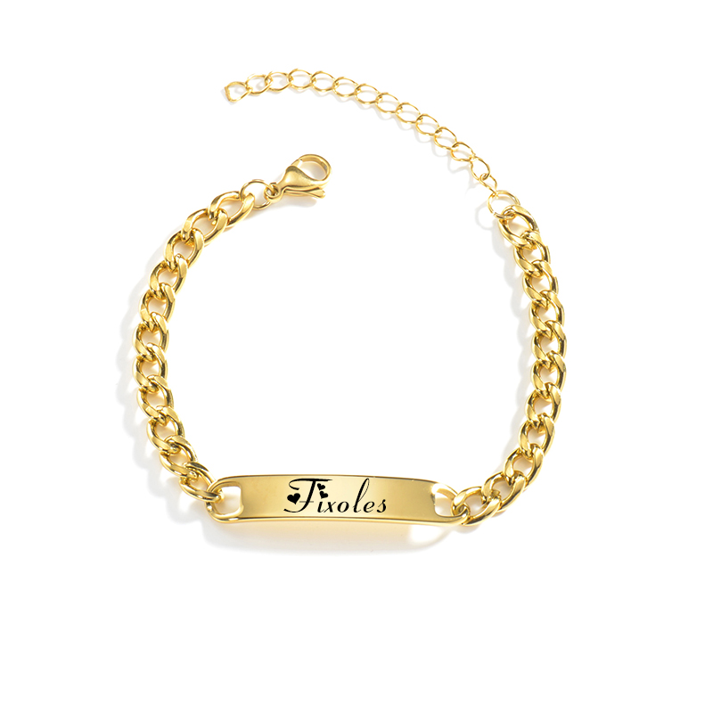 Goxijite カスタム刻印ネームネックレスキューバチェー - Men'S Accessories Jewelry Bracelet のレビューと価格