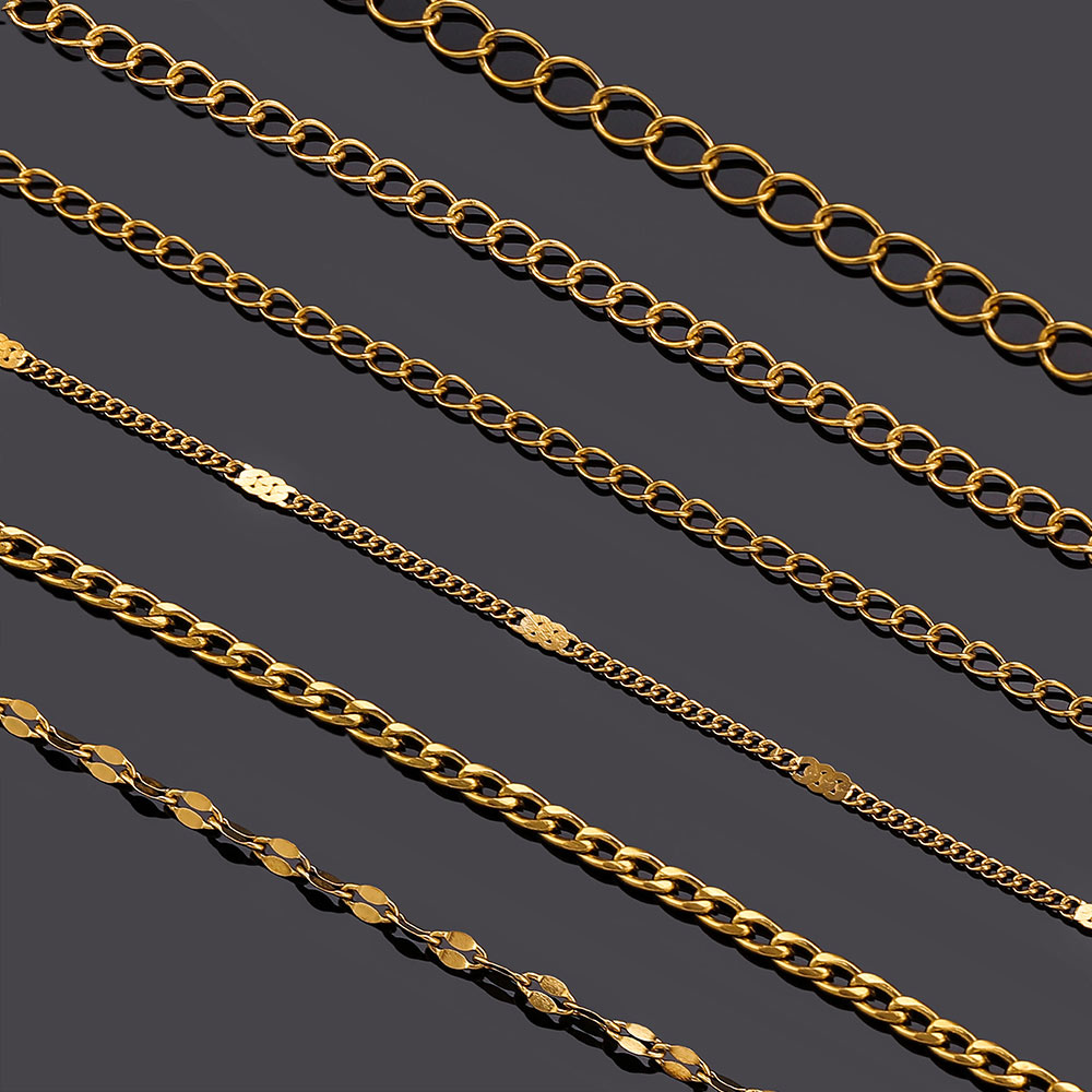 2メートルステンレス鋼リップNKロングクロスチェーン、ジュエ - Men'S Accessories Jewelry Bracelet のレビューと価格