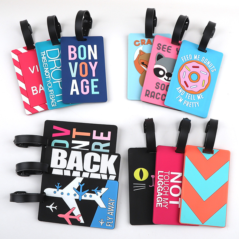 1pc 漫画動物 PVC 荷物タグ女性男性ホリデートラベルア - Men Accessories Name のレビューと価格