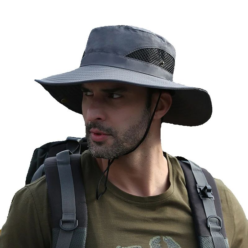 夏用メッシュワイドブリムUVカットバケットサンキャップ メン - Men Accessories For Beach のレビューと価格