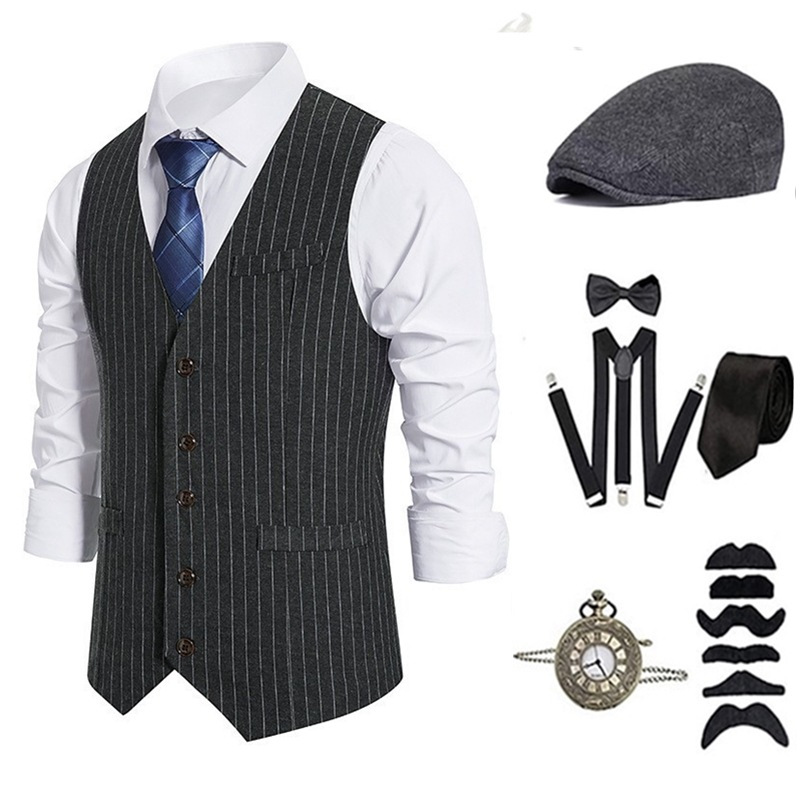 メンズギャングスターコスチュームとアクセサリーセット スチー - Men'S Accessories In The 1920S のレビューと価格