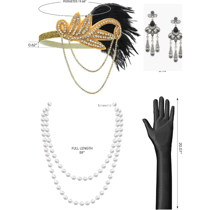20年代風女性用ドレス、グレート・ギャツビー風ドレス、女性用 - Men'S Accessories In The 1920S のレビューと価格
