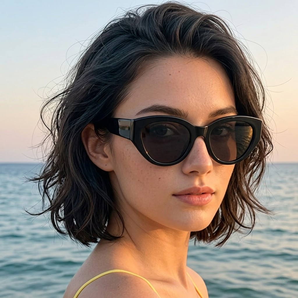 女性男性クラシックキャットアイ偏光サングラス高品質フレーム高 - Men Accessories Brands のレビューと価格