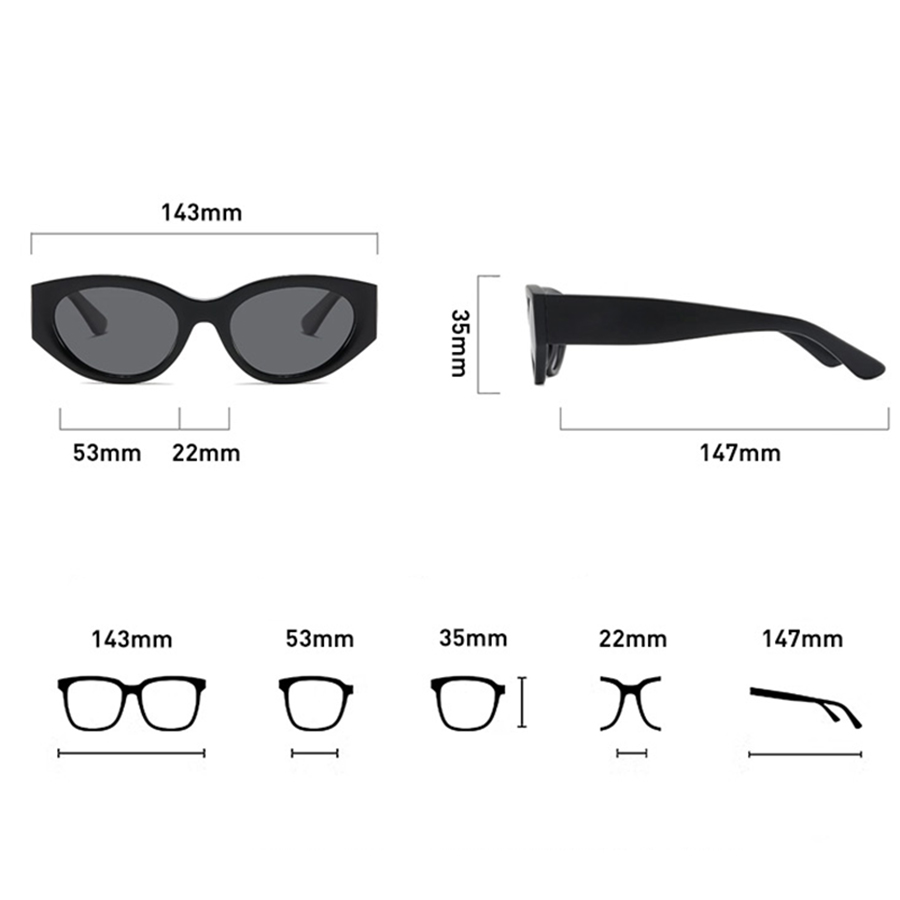 女性男性クラシックキャットアイ偏光サングラス高品質フレーム高 - Men Accessories Brands のレビューと価格