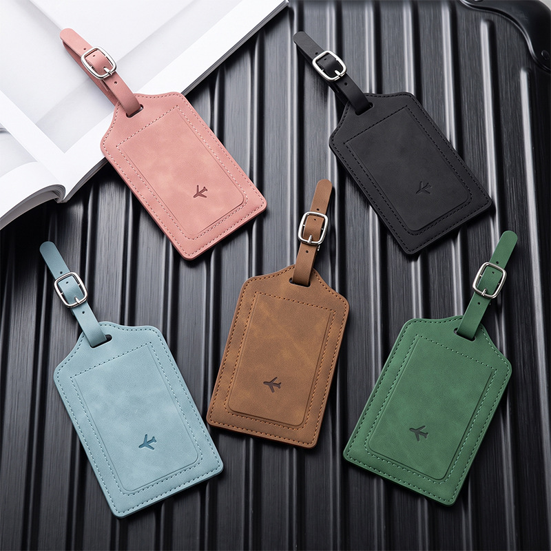 1個入りPUレザー製ラゲージタグ、男女兼用旅行アクセサリー、 - Men Accessories Name のレビューと価格