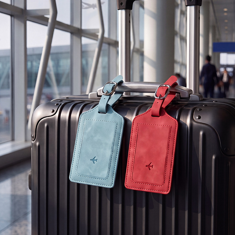 1個入りPUレザー製ラゲージタグ、男女兼用旅行アクセサリー、 - Men Accessories Name のレビューと価格