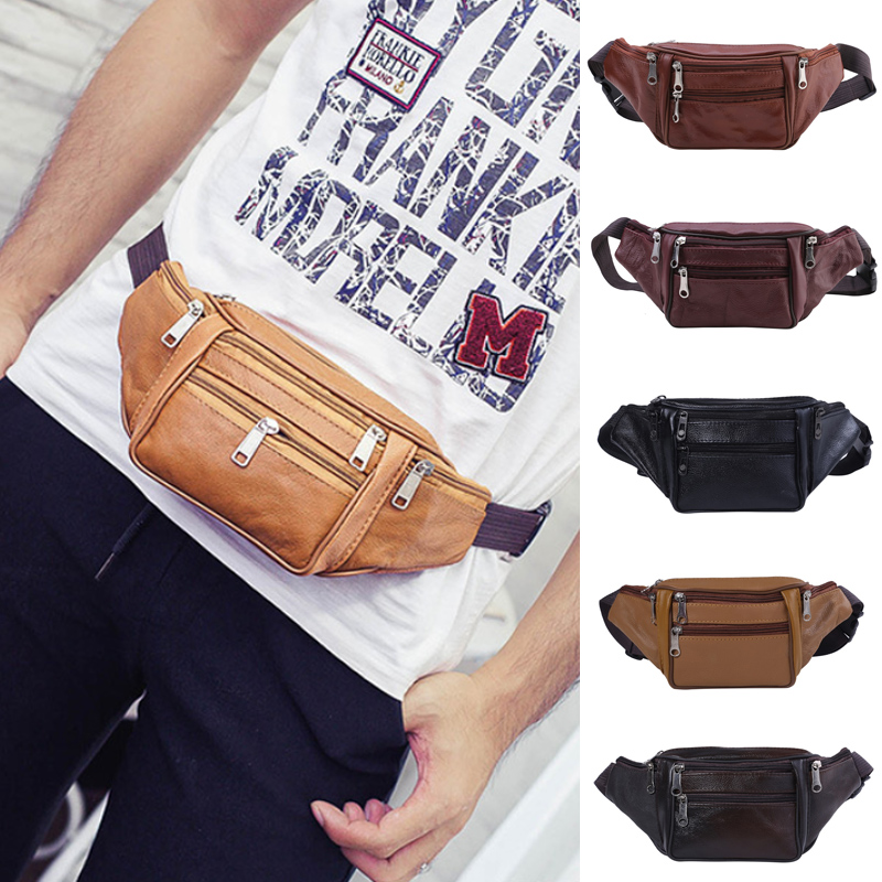 ファッション男性本革ウエストパック男性オーガナイザー旅行ウエ - Travel Organizer Men のレビューと価格