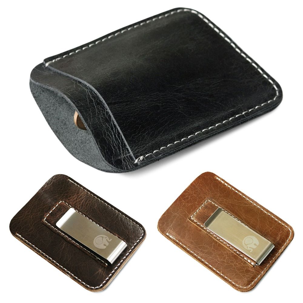 新しい革製本革マネークリップスリム紙幣メタルキャッシュクラン - Money Clip Slim のレビューと価格