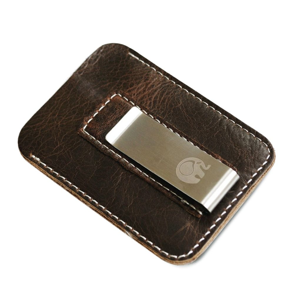 新しい革製本革マネークリップスリム紙幣メタルキャッシュクラン - Money Clip Slim のレビューと価格
