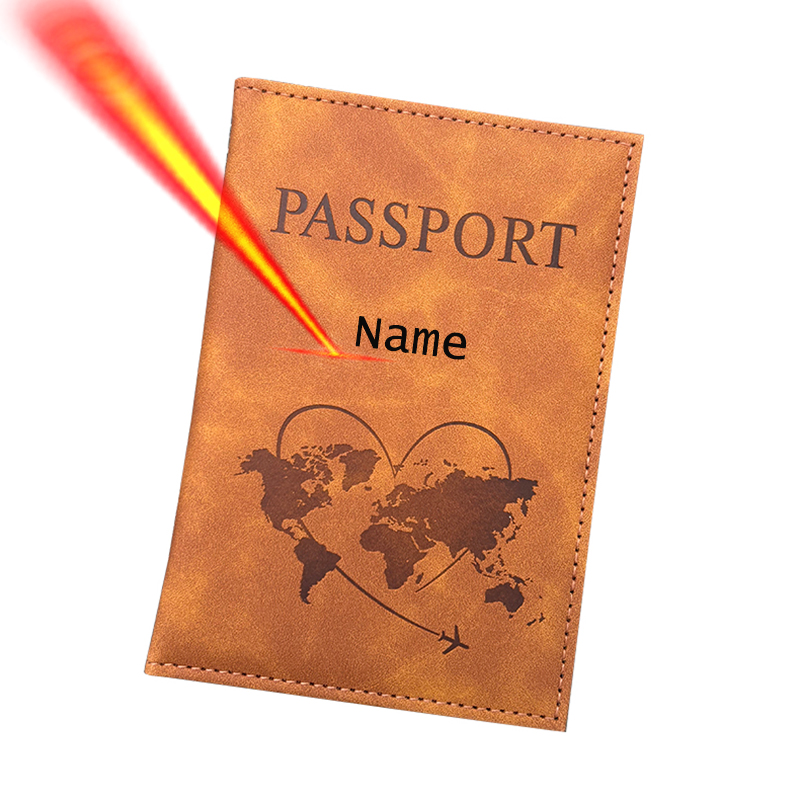 パーソナライズされた名前パスポートホルダー旅行財布刻印レザー - Men Accessories Name のレビューと価格