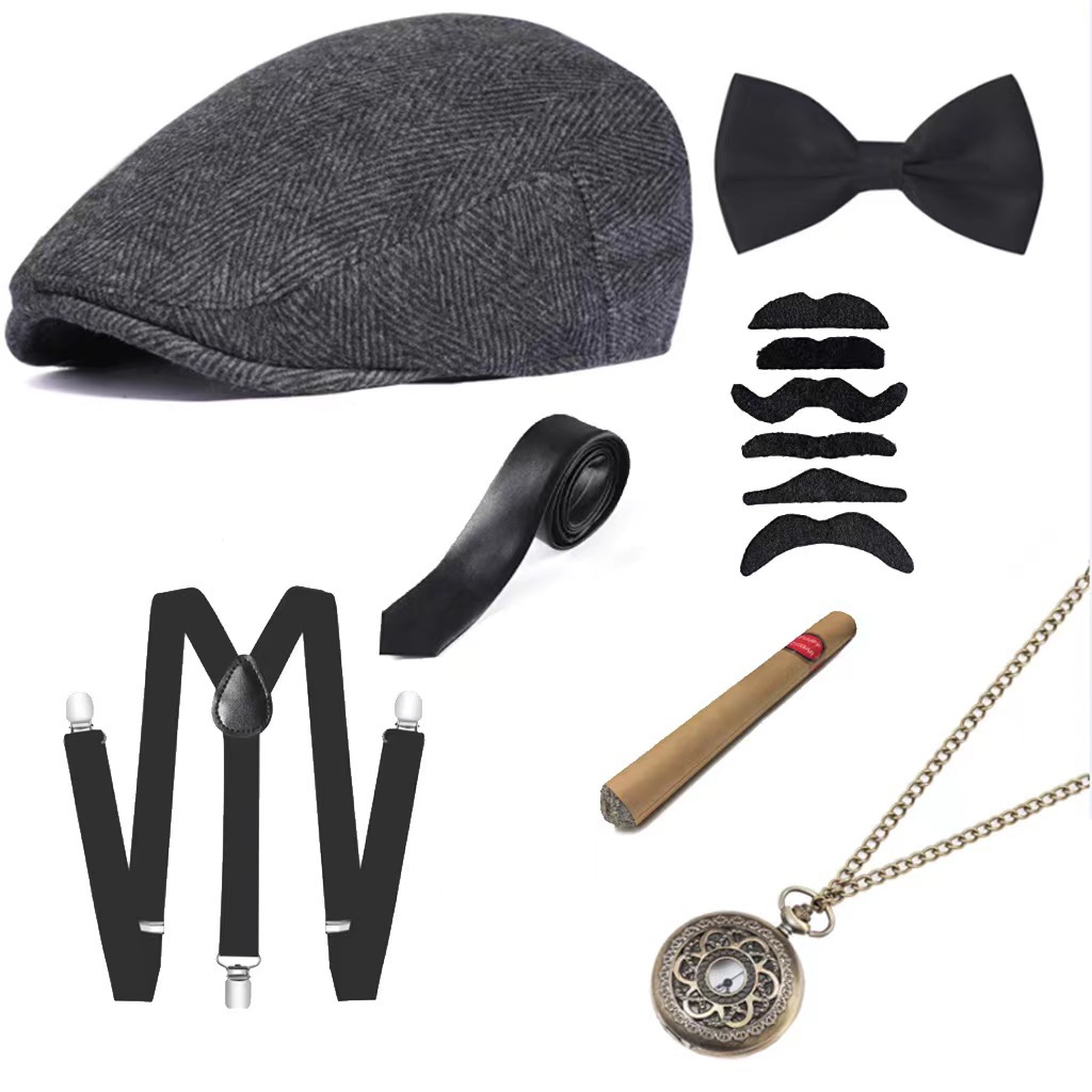 コスプレホリデーパーティー老人コスチューム1920年代おじい - Men'S Accessories In The 1920S のレビューと価格